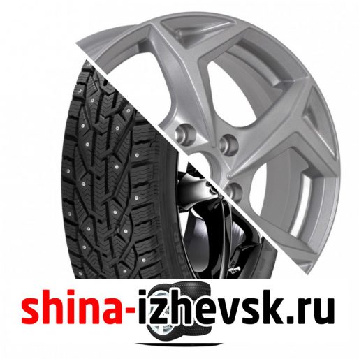 Колесо в сборе Tigar Ice 205/55 R16 T 94 + RST R066 6.5xR16 5×114.3 ET50 DIA66.1 Серебристый лайт в Ижевске